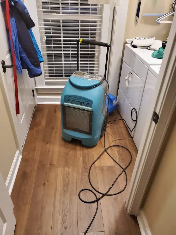 Commercial dehumidifier deployed for Flood Damage Cleanup in La Palma